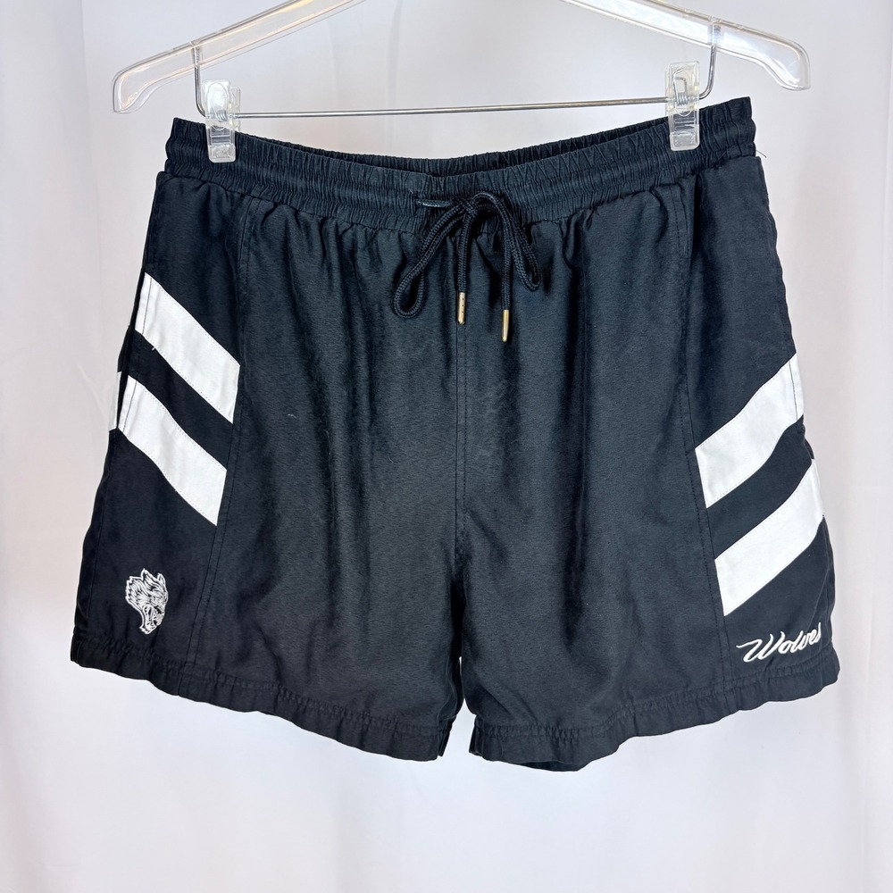 Darc Sport Wolves Gym Shorts Black Embroidered. 394/1000 Mesh Lined Mens Large